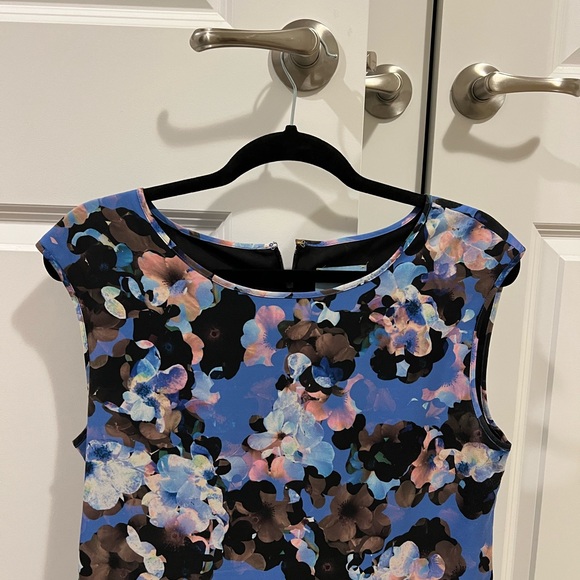 Cece by Cynthia Steffe Blue Scuba Floral Print A-Line Party Dress - Picture 8 of 9
